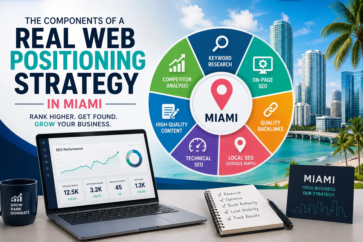 The components of a real Web positioning strategy in Miami